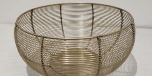 Golden Round Iron Wire Basket