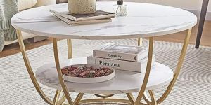 Marble Top Round Iron Table