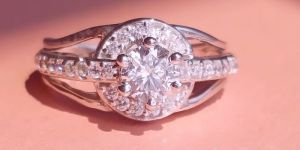 925 Silver Round Moissanite Ring for Women