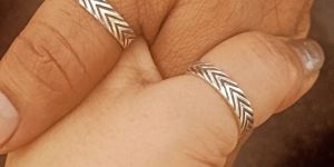 925 Silver Zircon Love Language Couple Rings