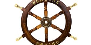 24 Wooden Ship Wheel Nautical Premium Sailor's Hand Crafted Brass & Wooden Ship Wheel Luxury Gift Decor Boat Collectibles