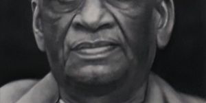 Sardar Vallabhbhai Patel Charcoal Paper Painting