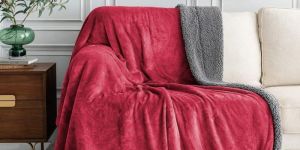 Elite Inn Cozy Flannel Blanket with Sherpa Fleece