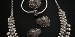 Oxidized Silver Necklace Set