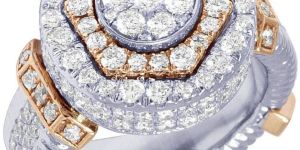 Gold Ring Studded with Lab Grown Diamond for Mens