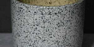 10 Inch Round Grey Ceramic Pot