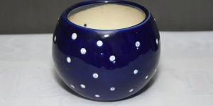 6 Inch Blue Ceramic Pot