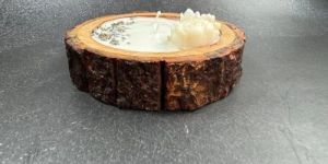 Round Wooden Jar Candle