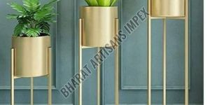 Golden Planter with Stand