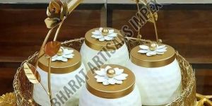 Iron Mesh Basket with Jar Set