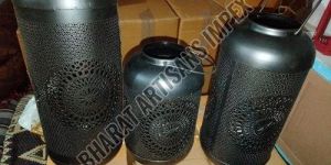 LED Hurricane Iron Black Electric Lantern