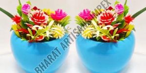 Round Decorative Metal Planter