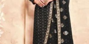 Black Cotton Printed Ladies Suit