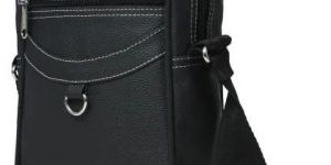 Stylish Black Leather Sling Bag