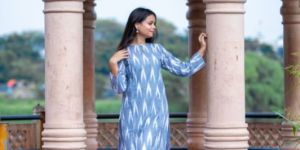 Ladies Straight Ikkat Cotton Kurti