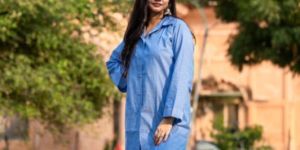 Ladies Stylish Long Cotton Shirt