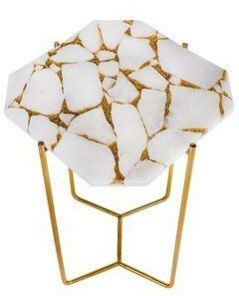 White Gold Glitter Quartz Stone Table Top