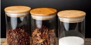 Borosilicate Glass Jars with Wooden Lid