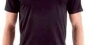 Mens Black Plain T Shirt