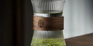 Glass Coffee Vintage Wooden Cup Sleeve