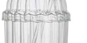 Glass Drinking Cup with Dome Lid and Straw