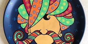 Terracotta Painted Plate