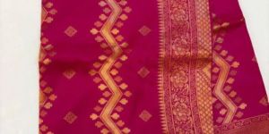 Barbie Pink Litchi Silk Saree