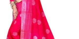 Rosy Pink Chanderi Silk Saree