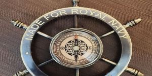Brass Ship Wheel Compass