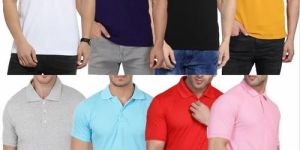 Mens Mix Cotton Collar T Shirt