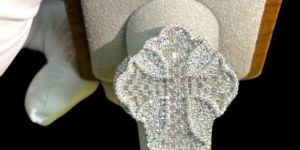 Fully Iced out vvs1 Moissanite Jesus Cross Ring