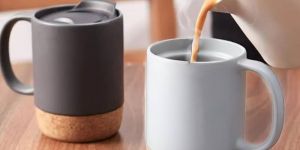 Ceramic Coffee Mug with Cork Bottom