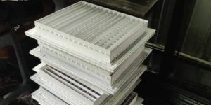 Aluminium Double Louver Powder Coated HVAC Grill