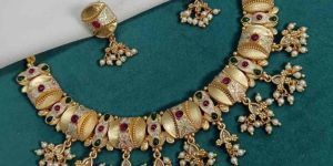 Pure Copper Rajwadi Plated Necklace Set