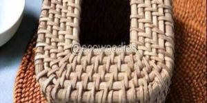 Eco-Friendly Wicker Rattan Tissue Box Rectangle Shape Napkin Tissue Box With Lid