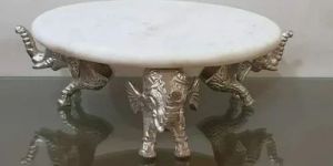 Plain Elephant Legs Marble Chowki