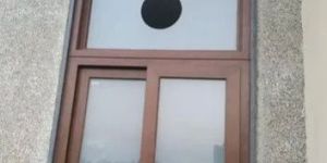 Two Track Brown UPVC Sliding Window