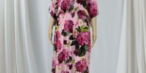 Long V Neck Frill Dress