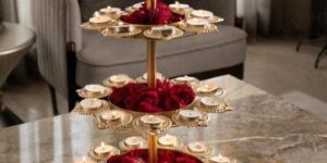 Triple Layer Iron Urli Stand