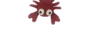 Crochet Stuffed Crab Toy