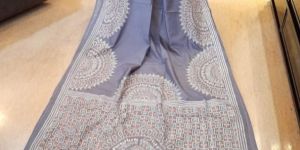 Party Wear Kantha Stitch Silk Saree