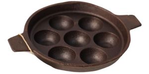 Aarogyam Cast Iron Appam,kuzhi,paniyaram,appe Maker Tawa 7 Cavity Bottom Ring Double Handle