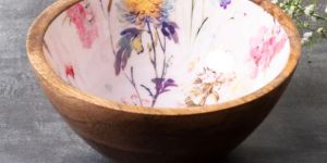 Wooden ENAMEL FRUIT BOWL