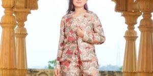 Girls Pista Modal Satin Fabric Co-Ord Set