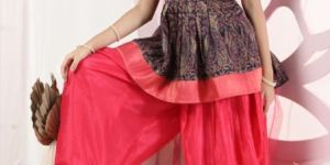 Girls Silk Jacquard Fabric Dhoti Kurta Set