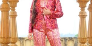 Girls Wine Modal Satin Fabric Co-Ord Set
