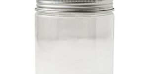 350gm Round Transparent Glass Candle Jar with Tin Lid