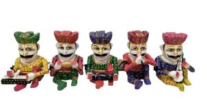 Handicraft Wooden Musician Statue