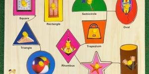 Wooden Educational Toy Shapes Puzzle Tray