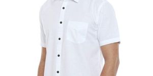 Mens Half Sleeves White Shirt